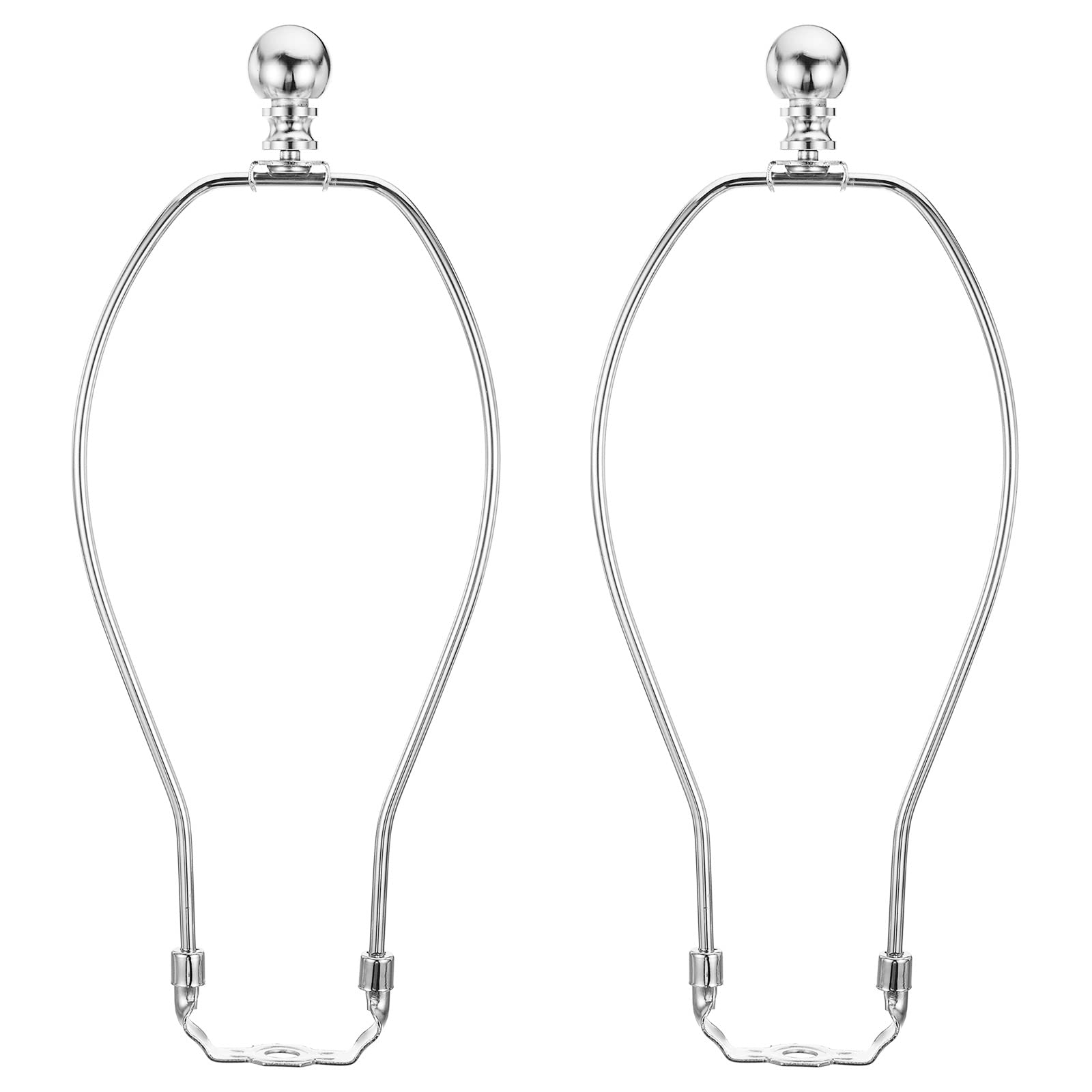 PATIKIL 10.5 Inch Lamp Harp Kit with Finial, 2 Set Detachable Shade Bracket Holder, DIY Lighting Accessories for Table Floor Lamps, Chrome