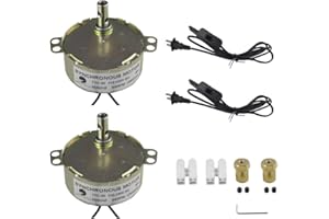 CHANCS 2PCS Synchronous Turntable Motor Electric Motor TYC-50 5-6RPM 4W 100-127V with 7mm Flexible Coupling Connector, Synchron Motor for Cup Turner,Cuptisserie Rotator 1.8M Power Cord Switch Plug