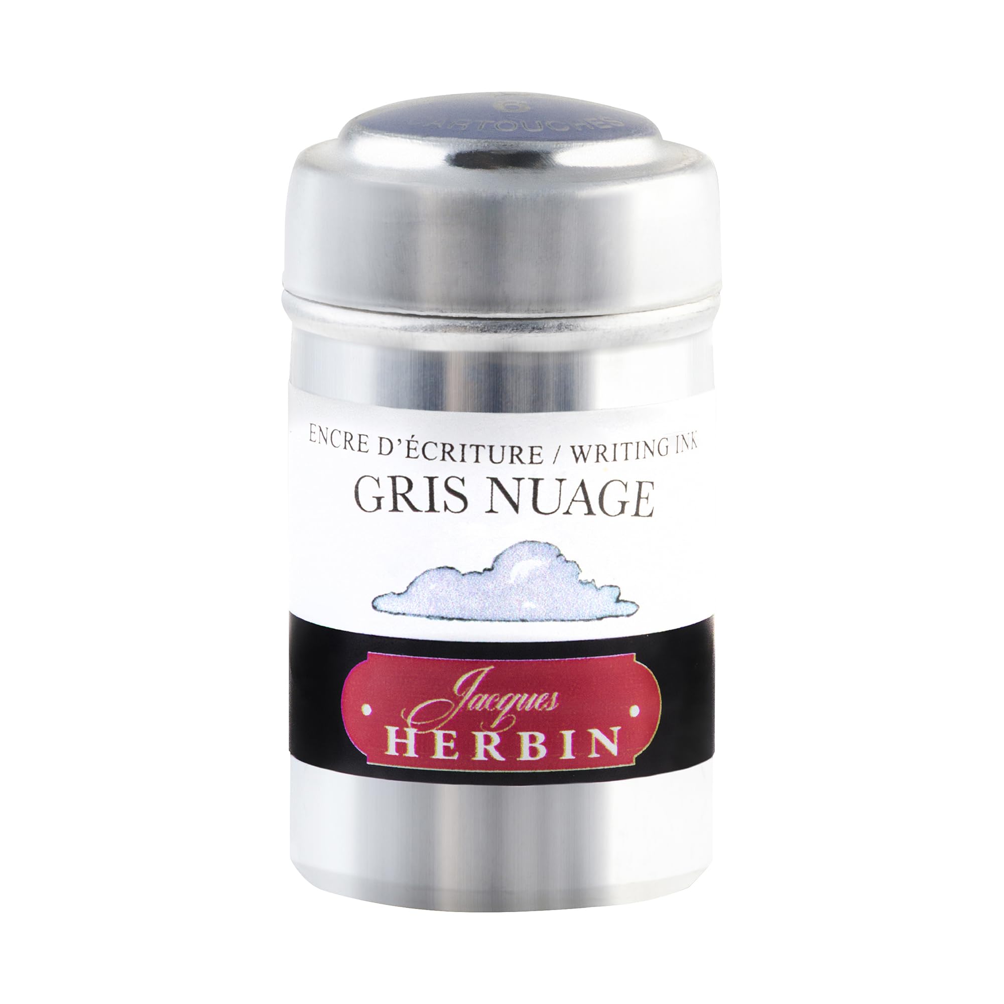 Jacques Herbin 20108T - A box of 6 ink cartridges for fountain pens and rollerball pens (packaging-free product - zero-waste objective) - Vegan - Gris Nuage — image 1