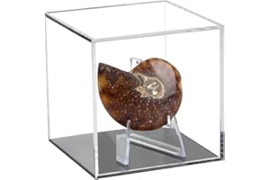 Kcgani Clear Acrylic Souvenir Collectables Display Case Holder Box, Acrylic Easel Display Stand Box and Stand Holder for Watches Capsules Challenge Medals Chips Photo Crystal Carvings Display