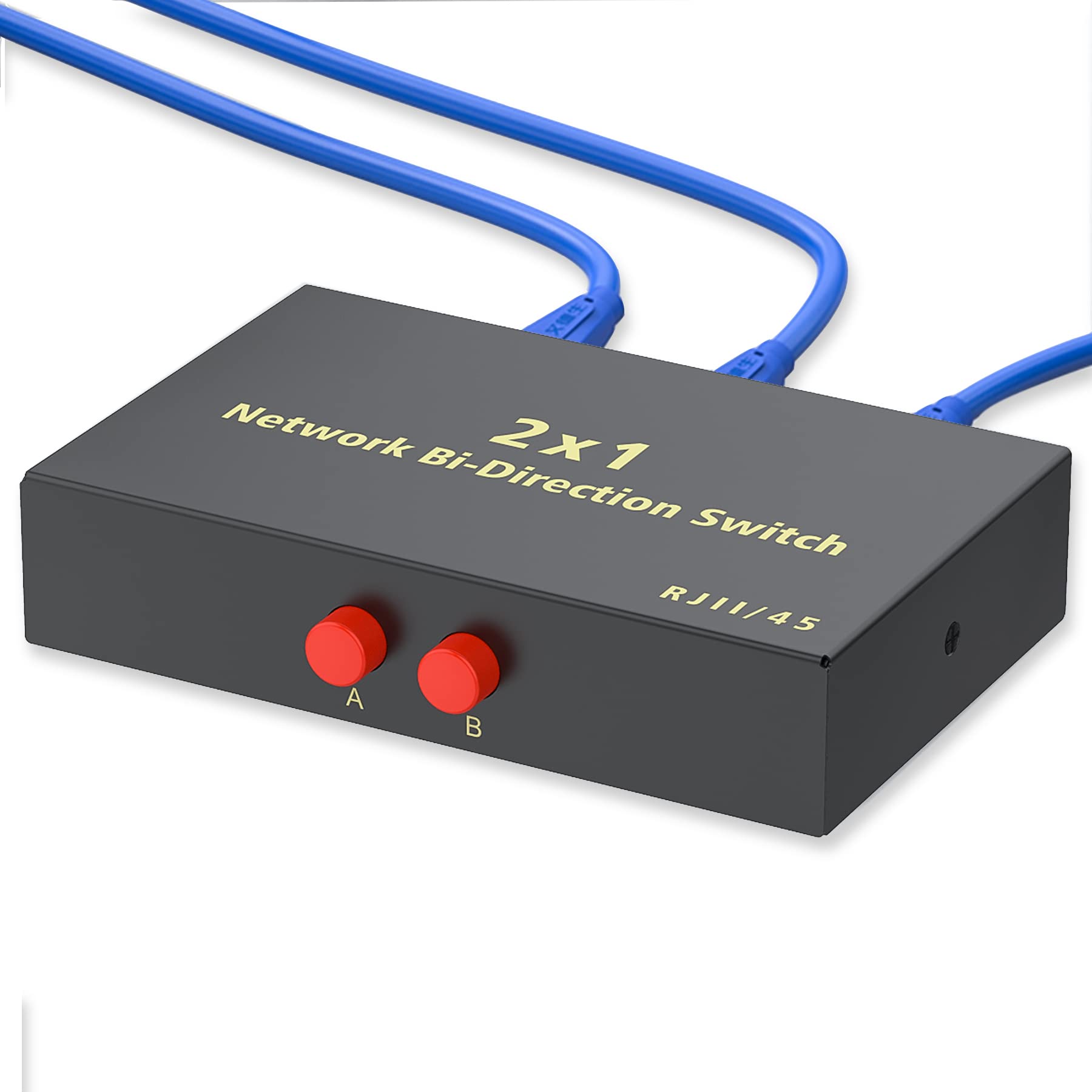 Photo 1 of RJ45 Network Switch Selector 2x1 Ethernet RJ45 Network Switch Splitter Selector Box 100M/1000M