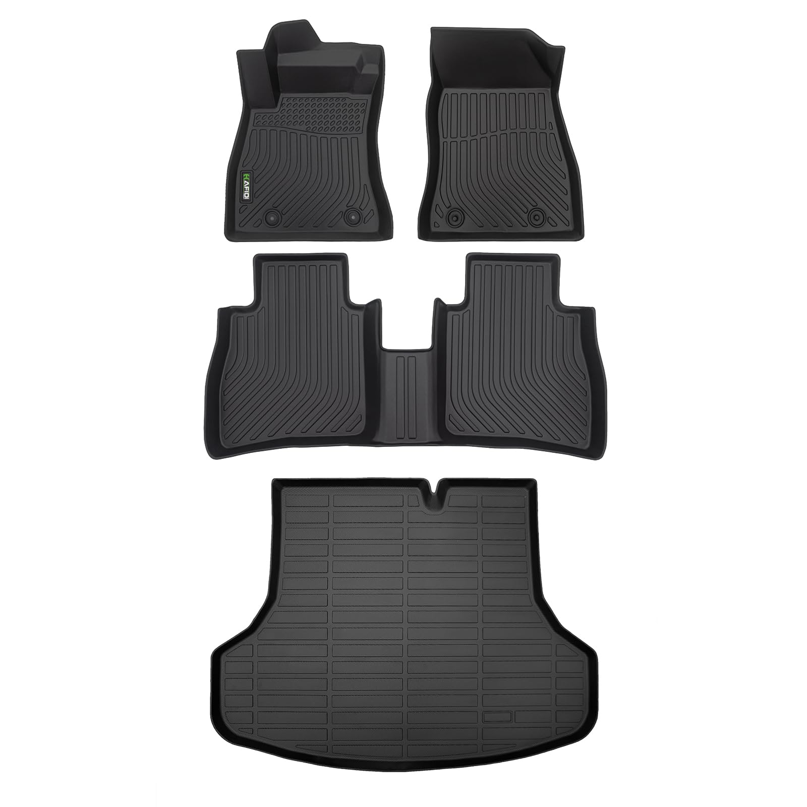 HAFIDI® Floor Mats & Cargo Liner Set Fit for 2019-2014 Nissan Sentra All Weather Protection TPE Anti-Slip Automotive Full Set Floor Liners Custom Accessories - Black Image