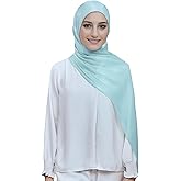 Lina & Lily Sheen Shimmer Women's Crepe Scarf Shawl Wrap Head Hijab Lightweight