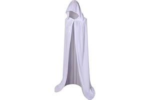 BIGXIAN Long Hooded Cloak Velvet Cape Witch Costume Halloween Costumes for Women Men