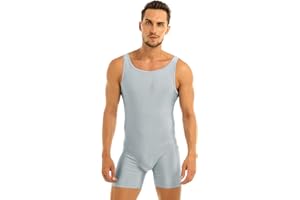 Aiihoo Mens Sleeveless Stretch Tank Top Unitard Biketard Leotard Singlet Bodysuit Jumpsuit Underwear
