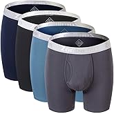 ZONBAILON Mens Underwear Bamboo Viscose Boxer Briefs Multipack with Fly M L XL 2XL 3XL