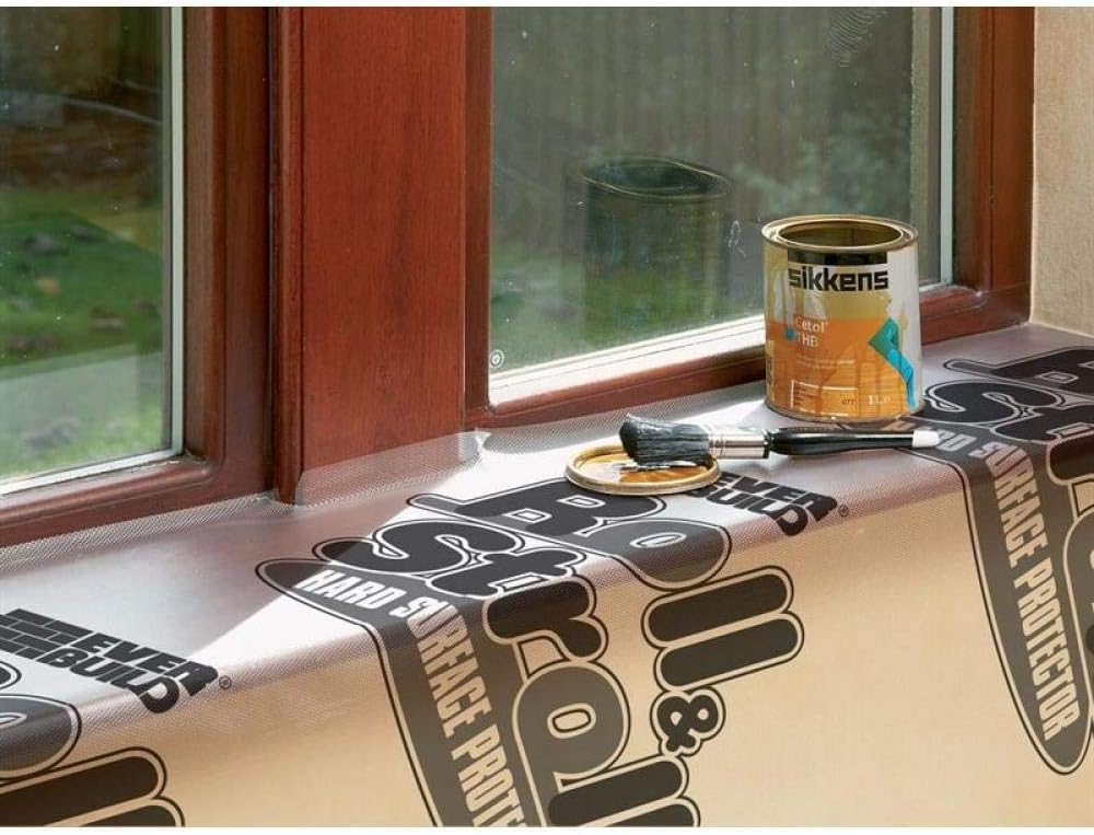 Everbuild Roll & Stroll Hard Surface Protector - Self-Adhesive - Totally Waterproof - Transparent Blue - 600mm x 75m Roll - Image 4