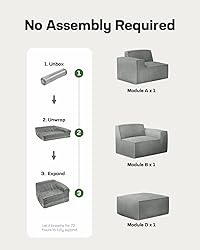 Marsail 80" L Shaped Sofa Modular, Corduroy Cloud