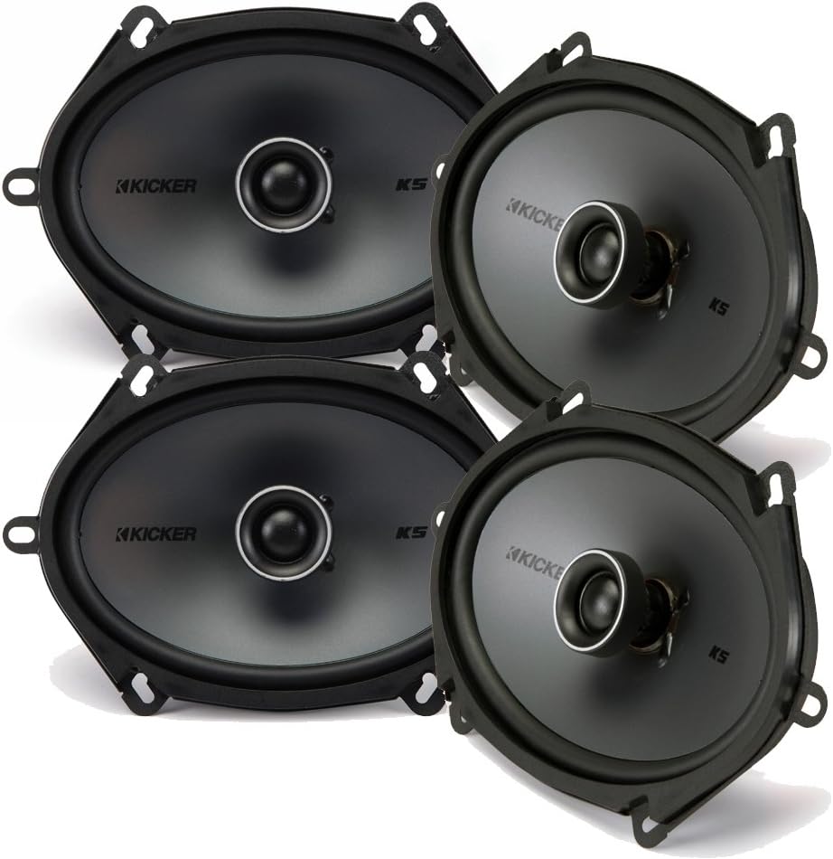 Kicker Speaker Bundle - Two Pairs of Kicker 6x8 Inch KS-Series Speakers 41KSC684