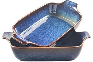 LIUYWYHCF Ceramics Au Gratin baking Dishes Set of 2, Baking Tray Bake ware, 10.5 oz Ramekins, for Pie Pan, Appetizer, Tart, D