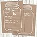 50 Mason Jar Baby Shower Prediction and Advice Cards - Rustic Baby Shower Games for Boys or Girls - Baby Advice Cards with Well Wishes for Baby, New Mommy and Parents - Gender Neutral Baby Shower Game