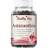 Easy Absorption Astaxanthin Supplement - 10mg Astaxanthin from Haematococcus Pluvialis Fresh Microalgae for Skin and Eye Health Support - Rich in Antioxidants and Carotenoids (180 Servings)