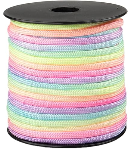 West Coast Paracord Rainbow Dip Dye 550 Paracord – Bright Color Macramé & Weaving Cord, 25 Feet, UV Resistant, 7-Strand Nylon Core