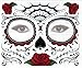 Sugar Skull Temporary Tattoo Rose Design (3 Tattoo Kits)