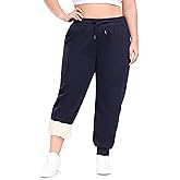 ZERDOCEAN Women's Plus Size Sherpa Fleece Lined Sweatpants Athletic Joggers Thermal Winter Warm Pants Drawstring