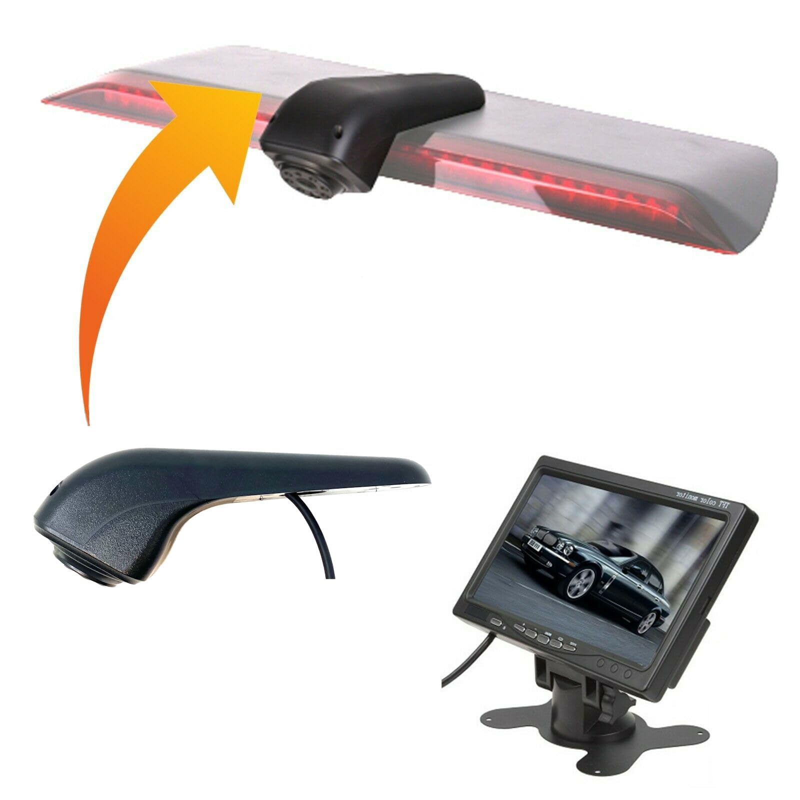 Dolphin Automotive Brake Light Reversing Camera Rooftop Overhang For Volkswagen VW Crafter Van 2017 Onwards