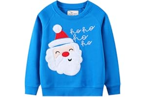 DDSOL Toddler Little Boy Girl Christmas Sweatshirt Kid Xmas Ugly Reindeer Santa Dinosaur Shirt Clothes Long Sleeve Tee Top