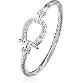 Horseshoe Bangle Bracelet for Women, Adjustable Simple Horseshoe Bracelet Birthday Gifts Animal Jewelry,Horse Hypoallergenic Fashion Women Bracelet Bangle Jewelry for Christmas Gift for Women