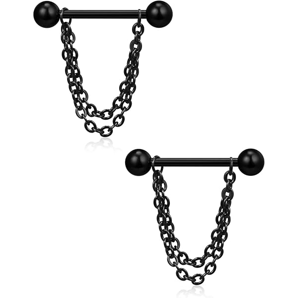 Pierced Owl 14GA Open Shark Mouth 316L Surgical Stainless Steel Barbell Nipple Shield Rings, Sold as a Pair
