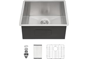 Sarlai 24 Undermount Laundry Sink - 24x18x12 Inch Undermount Sink Laundry Utility Sinks Deep Single Bowl16 Gauge Stainless Steel Kitchen Sinks Basin