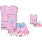 QPANCY Matching Girls & Dolls Pajamas Unicorn Pj Sets Summer Cotton Sleepwear …