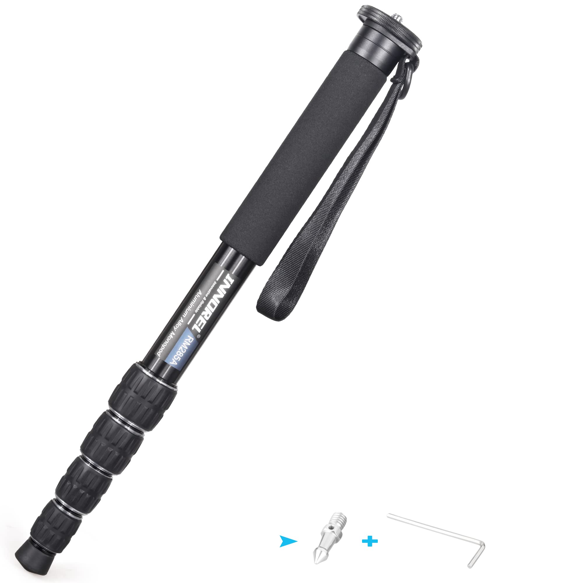 INNOREL RM285A Camera Monopod Professional Portable 5-Section Compact Travel Aluminum Alloy Monopod for Canon Nikon Sony DSLR Camera Video Camcorder DV Photography Bracket Load 22lbs/10kg