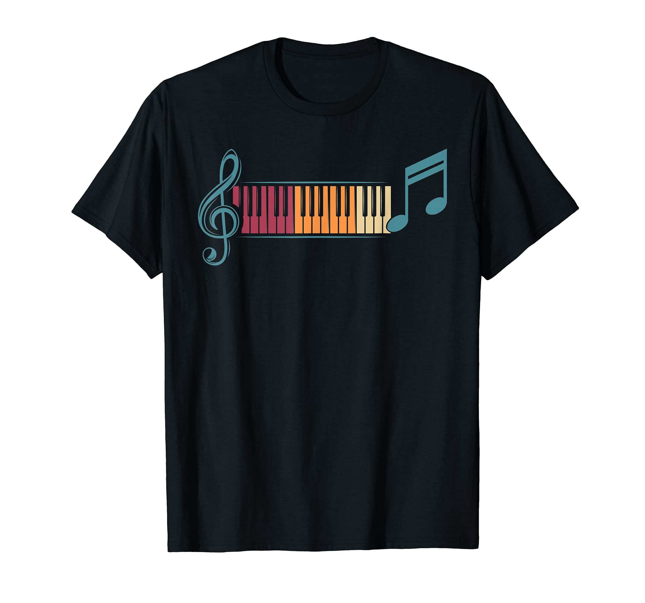 Treble Clef Keyboard Pianist Classical Musician Retro Piano T-Shirt