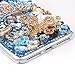 Mavis's Diary iPhone 7 Plus Case (5.5 inch) iPhone 8 Plus Case, 3D Handmade Bling Crystal Diamond Shiny Sparkling Rhinestones Full Edge Protective Clear Hard PC Cover (Blue)