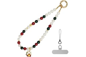 pcgaga Designed Pearl Beaded Phone Charm Wrist Strap, Handmade Anti-Theft Bracelet Straps, Detachable Wrist Chain Lanyard for Mobile Phone Accessories, Keychain, Women Gifts