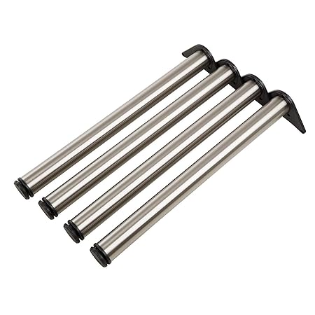 ALPENSTAHL Metall Möbelfuß verstellbar Tischbein Edelstahl Tischfuss zylindrisch - Modell H10251 | Schreibtisch-Füße mit Höhe