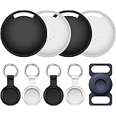 SUOOCH Air Tracker Tags 4-Pack, Item Finders Work for Apple Find My APP (iOS Only) Tracker Tags for Keys, Luggage, Bag etc, Replaceable Battery Last 1 Year, Loud Beep, Waterproof with Holder Keychain