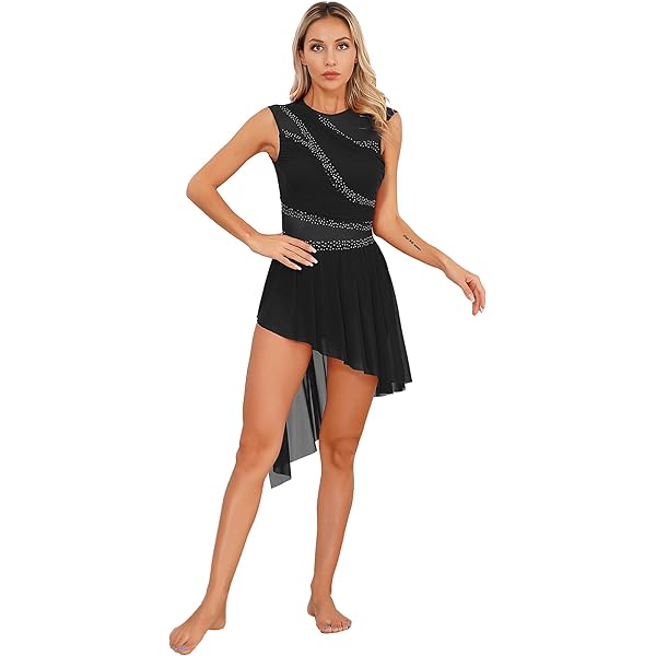 AFAVOM Lyrical Dance Dress For Women Sleeveless Workout Mesh - View #11