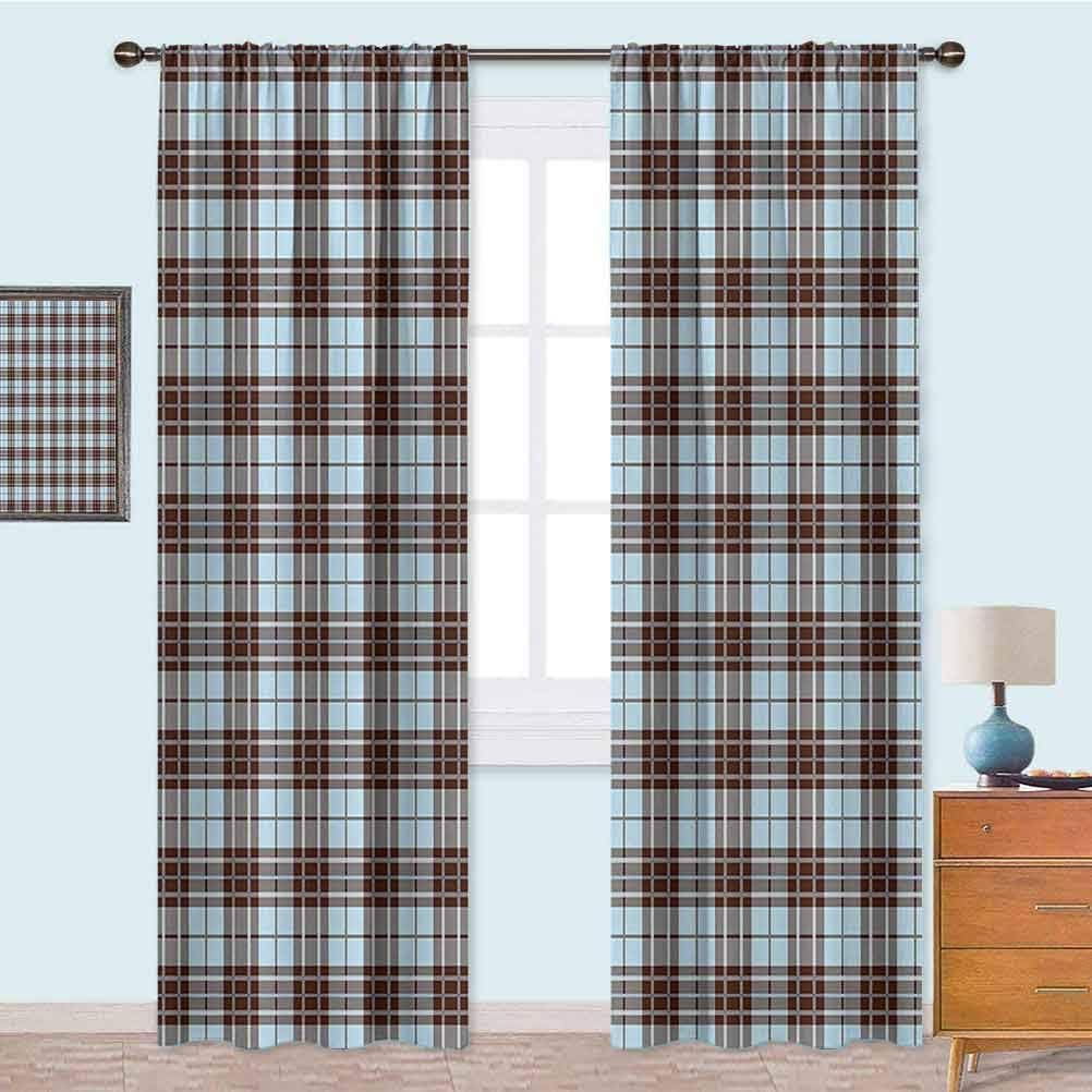 YUAZHOQI Curtains for Living Room, Tartan Folk Pattern British Culture