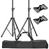 EMART PA Speaker Stands Pair with Carrying Bag, Adjustable Height Professional Heavy Duty Dj Tripod with Mounting Bracket, Extend from 39 to 77 inches for Concerts, Music & Party- Supports 140 lbs