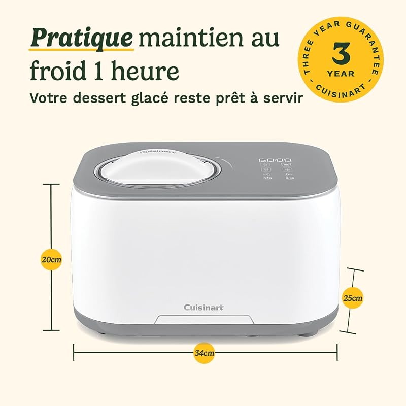 FreezeEase – Sorbetière à auto-refroidissement 3 préréglages | Glace, Sorbet, Yaourt glacé | Aucun pré-congélation nécessaire | Prête en 40 minutes | Fonction de maintien au frais
