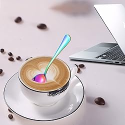 Rainbow Spoons,Soup Spoons,Set of 16 Top Food Grade