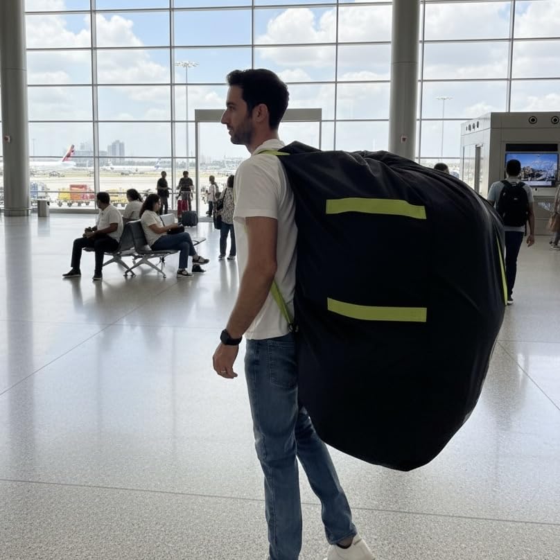 V VOLKGO Large Stroller Bag for Airplane, Large Cover for Airtravel, Jogger & Umbrella Stroller Cover for Travel - Fits Wide, Gate Check Bag, Heavy Duty Durable Infant carrier covers for Air Travel