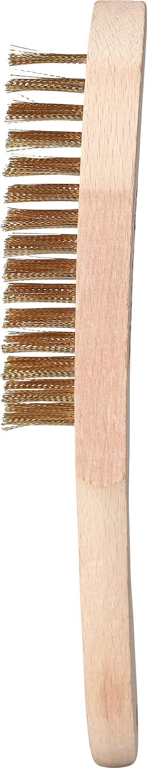 BRILLIANT TOOLS BT706009 Brass Hand Wire Brush, 4 Rows, 290 mm [Powered by KS Tools], 1