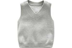 PTPUKE Baby Boys Girls V Neck Comfort Knitted Sleeveless Pullover Sweater Vest