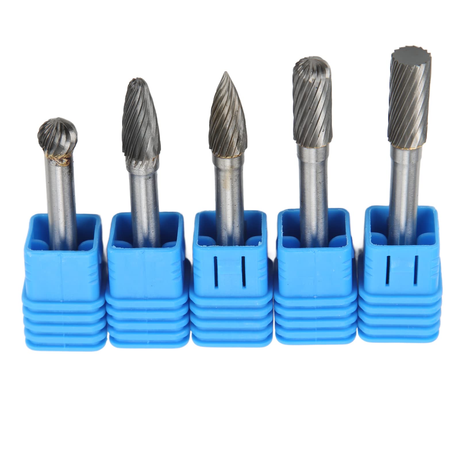 5PCS Single Cut Rotary Burr File Set, 5PCS Single Cut Rotary Burr File Set Tungsten Carbide 6mm 1/4in Shank Cutting Burr Set Fit for Polishing Grinding Woodworking Carving(ACDFG)-Auto Accessary