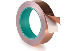 ANGKEEL Copper Tape 1Inch x 50 Feet Double Conductive Metal Foil Adhesive Tape for EMI/RFI Shielding, DIY Crafts, Grounding, Stained Glass, Garden, Solder Paper Circuit, Guitar Interference Shield, Duct Wrap
