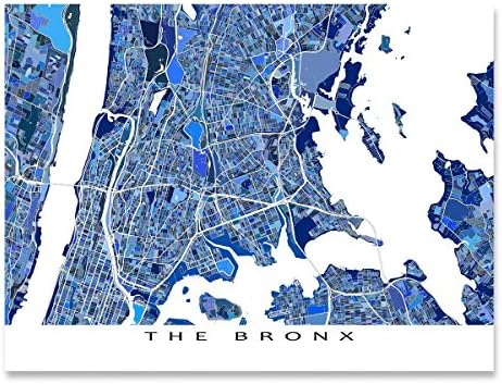 The Bronx Map Art Print, New York City, NYC Wall Decor
