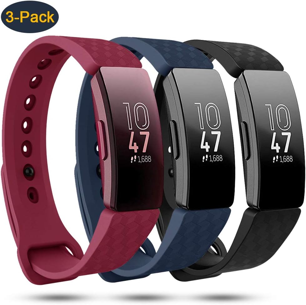 findway Compatible with Fitbit Inspire 2/Inspire HR Bands/Fitbit Inspire Band, Adjustable Soft Silicone Inspire Straps for Women Men Sports Replacement Bands for Inspire 2/Inspire HR Fitness Tracker