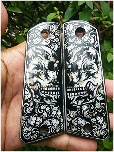 Mother of Pearl Inlay 1911 Wood Grips Gun Parts S&amp;w Colt Kimber Springfield Bl Skull Rosewood
