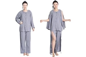DEEYOTA Fracture Nursing Clothes,Bedridden Patient Clothes,Full-open Post-operative Rehabilitation Clothes