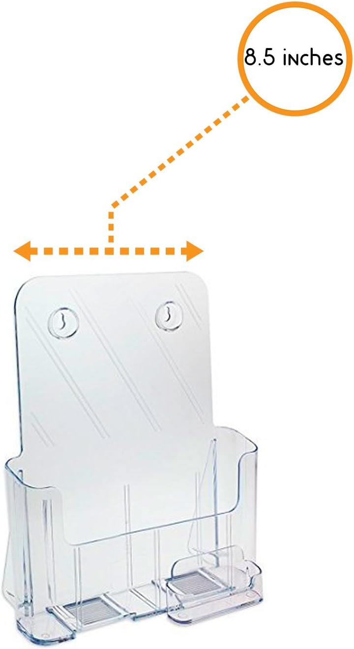 Source One Large Brochure Holder 8.5 x 11 Inches with Business Card Holder