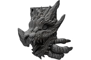 Ｂｅｓｇａ Dragon Statue Bookend Book Stopper Animal Sculpture Tabletop Ornament Book End Book Support for Bar Bookshelf Shelves B