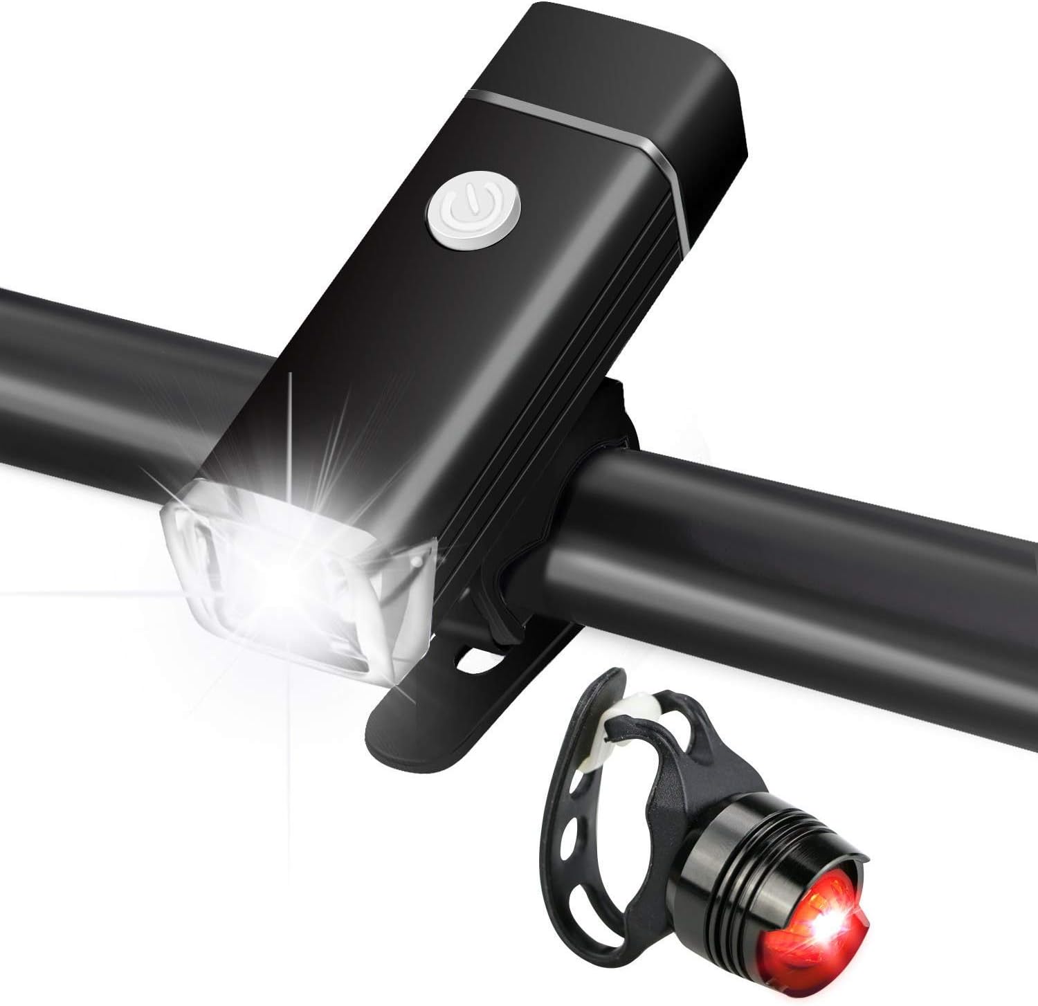 Gifort Bike Lights, USB Rechargeable Bike Light Set, Mountain Bike