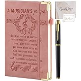 Music Gifts for Women Musician Prayer Leather Journal Notebook 200 Pages A5 Lined with Inner Pocket and Pen Music Lover Gifts Music Themed Gifts Appreciation Gift for Music Teacher Student