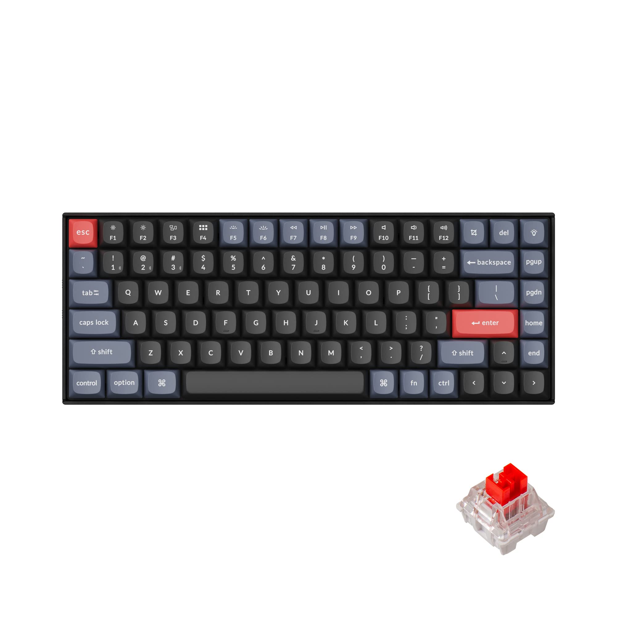 Keychron K2 Pro QMK/VIA Wireless Mechanical Keyboard, Custom Programmable Macro Wired Keyboard with Hot-Swappable K Pro Red Switch White LED Backlight PBT Keycaps for Mac Windows Linux